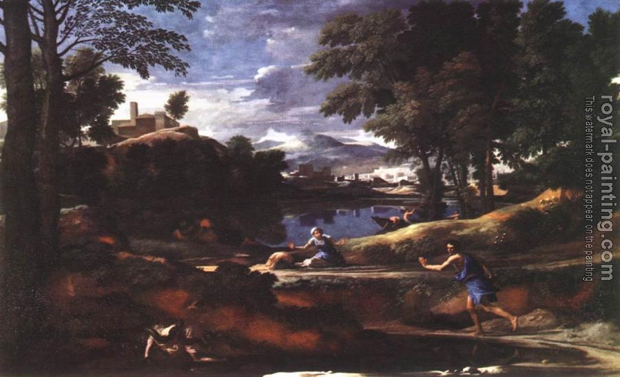 Nicolas Poussin : Landscape with man killed by snake
